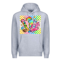 Heather Grey retro summer Premium Hoodie - TumblerDesignByShophia