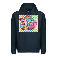 Navy retro summer Premium Hoodie - TumblerDesignByShophia
