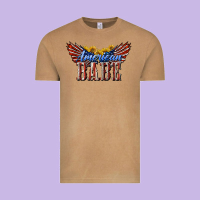 American Babe With Sunflowers Vintage Tee Designed By Lillyallendesigns
