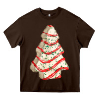 Chocolate Brown white christmas cake Heavy Core Tee - FaDigitalArtStudio