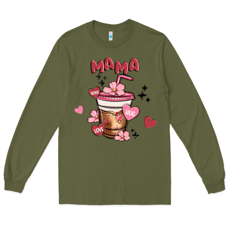 Mama Coffee Cups Long Sleeve Tee by MaliasSmallBusiness | Teevron
