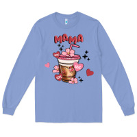 Colony Blue mama coffee cups Long Sleeve Tee - MaliasSmallBusiness