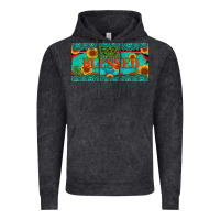 Vintage Black blessed turquoise gemstone cactus and sunflower licanse plate Vintage Hoodie - Artiststas
