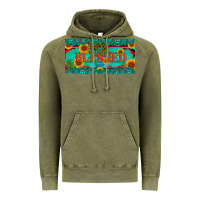 Vintage Olive blessed turquoise gemstone cactus and sunflower licanse plate Vintage Hoodie - Artiststas