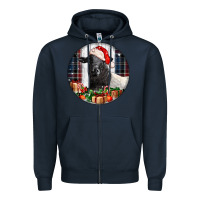 Navy christmas dorper sheep Zipper Hoodie - LillyAllenDesigns