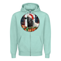 Seafoam christmas dorper sheep Zipper Hoodie - LillyAllenDesigns