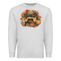 Dove Grey Fall School Bus Premium Sweatshirt - texasbilliewilder