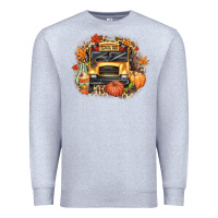 Heather Grey Fall School Bus Premium Sweatshirt - texasbilliewilder