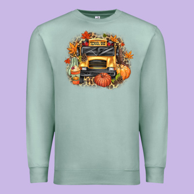 Fall School Bus Premium Sweatshirt Designed By Texasbilliewilder