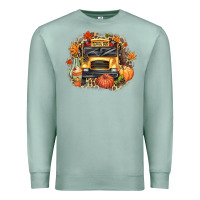 Seafoam Fall School Bus Premium Sweatshirt - texasbilliewilder