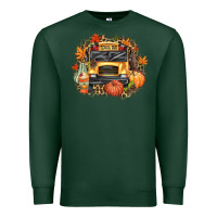 Sports Green Fall School Bus Premium Sweatshirt - texasbilliewilder