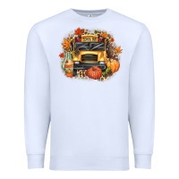 White Fall School Bus Premium Sweatshirt - texasbilliewilder
