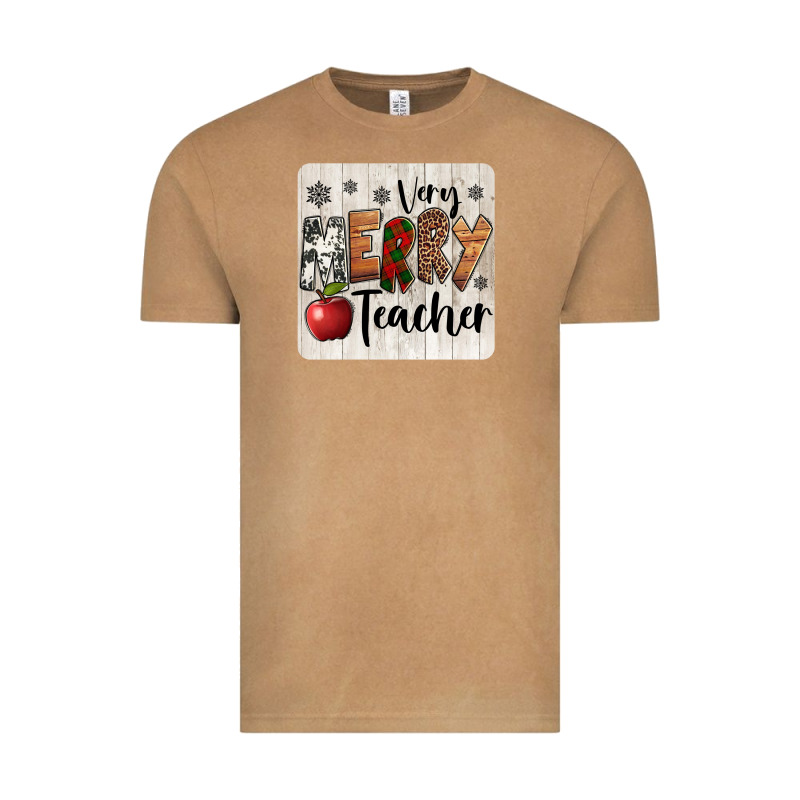 Very Merry Teacher Christmas Coaster Vintage Tee by Jasminsmagicworld | Teevron