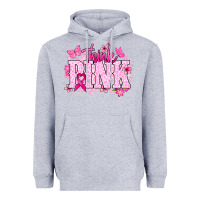 Heather Grey Think pink Heavyweight Hoodie - NancyCooperArtShop