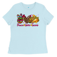 Baby Blue peace love tacos Ladies Tee - CTS Tumbler Store