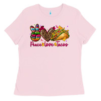 Bubblegum Pink peace love tacos Ladies Tee - CTS Tumbler Store