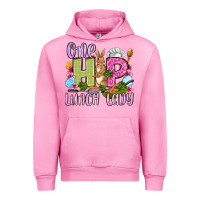 Fuchsia Pink Easter Day One hip Lunch Lady Urban Hoodie - OliviaCreatesArt