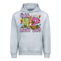 Heather Grey Easter Day One hip Lunch Lady Urban Hoodie - OliviaCreatesArt