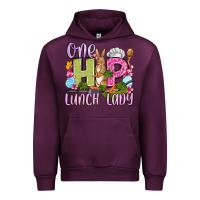 Mauve Wine Easter Day One hip Lunch Lady Urban Hoodie - OliviaCreatesArt