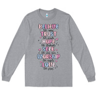 Heather Grey believe like mary trust like joseph valentine s da Long Sleeve Tee - MaliasSmallBusiness