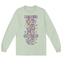 Matcha believe like mary trust like joseph valentine s da Long Sleeve Tee - MaliasSmallBusiness