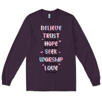 Plum believe like mary trust like joseph valentine s da Long Sleeve Tee - MaliasSmallBusiness