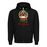 Black Merry Christmas Zipper Hoodie - LillyAllenDesigns