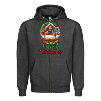 Charcoal Heather Merry Christmas Zipper Hoodie - LillyAllenDesigns