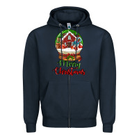 Navy Merry Christmas Zipper Hoodie - LillyAllenDesigns
