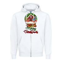 White Merry Christmas Zipper Hoodie - LillyAllenDesigns