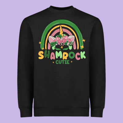 Shamrock Cutie Heavyweight Sweatshirt Designed By Maliassmallbusiness