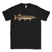 Black Northern Pike Fish Illustrations Classic Tee - LillyAllenDesigns