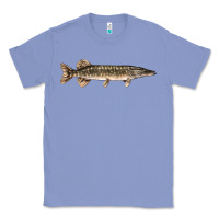Colony Blue Northern Pike Fish Illustrations Classic Tee - LillyAllenDesigns