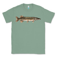 Sage Northern Pike Fish Illustrations Classic Tee - LillyAllenDesigns
