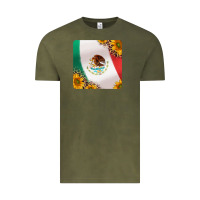 Vintage Olive mexican flag sunflowers and leopard coaster Vintage Tee - Jasminsmagicworld