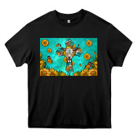 Black bull skull cross skinny metal can holder Heavy Core Tee - HRA Design Shop
