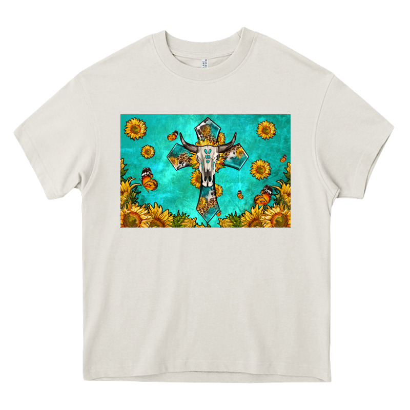Bull Skull Cross Skinny Metal Can Holder Heavy Core Tee by HRA Design Shop | Teevron
