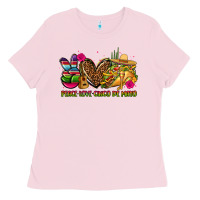 Bubblegum Pink peace love cinco de mayo Ladies Tee - CTS Tumbler Store