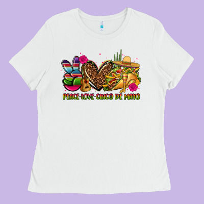 Peace Love Cinco De Mayo Ladies Tee Designed By Cts Tumbler Store