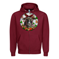 Burgundy christmas dorper sheep Zipper Hoodie - LillyAllenDesigns