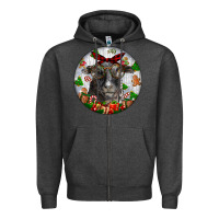 Charcoal Heather christmas dorper sheep Zipper Hoodie - LillyAllenDesigns