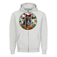 Dove Grey christmas dorper sheep Zipper Hoodie - LillyAllenDesigns