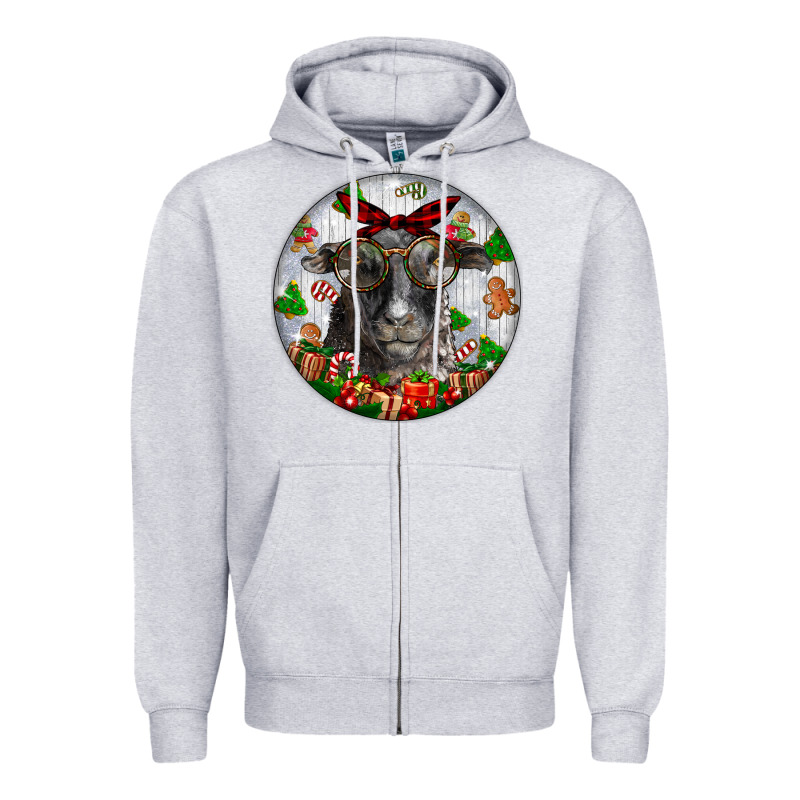 Christmas Dorper Sheep Zipper Hoodie by LillyAllenDesigns | Teevron