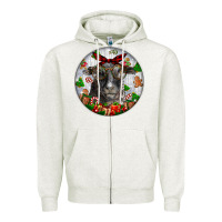 Oatmeal Heather christmas dorper sheep Zipper Hoodie - LillyAllenDesigns