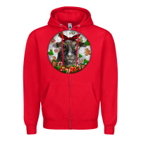 Red christmas dorper sheep Zipper Hoodie - LillyAllenDesigns