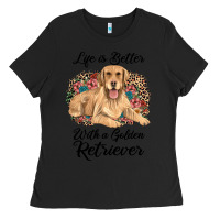 Black life is better with a golden retriever Ladies Tee - JahusDesignShop