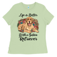 Matcha life is better with a golden retriever Ladies Tee - JahusDesignShop