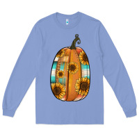 Colony Blue Serape sunflower pumpkin Long Sleeve Tee - NancyCooperArtShop