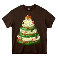 Chocolate Brown white christmas cookie cake Heavy Core Tee - FaDigitalArtStudio