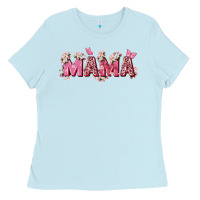 Baby Blue pink flowers mama Ladies Tee - Zillion Design Studio